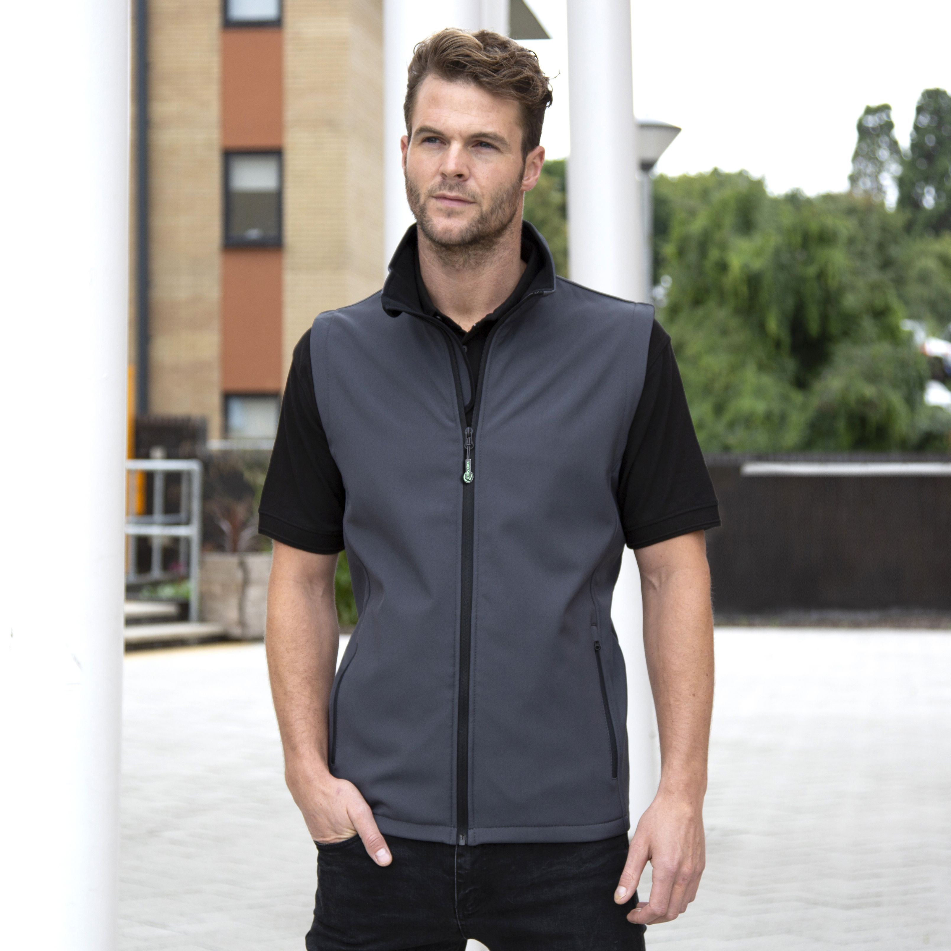MENS PRINTABLE SOFTSHELL BODYWARMER